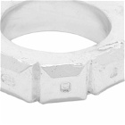 The Ouze Men's Square-Cut Hallmark Ring in Silver