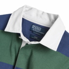 END. x Polo Ralph Lauren Men's Stripe Rugby in Light Navy/Washed Forest