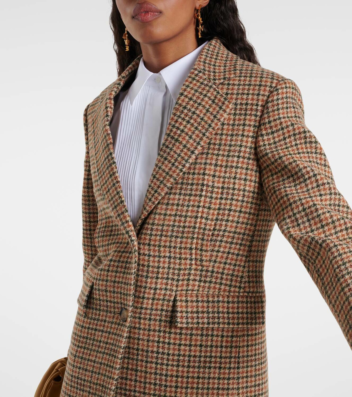 ジャケット LOEWE Melange twill blazer Brown Loewe Houndstooth wool tweed blazer Loewe