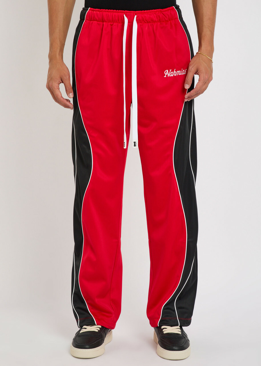 Nahmias Ollie Logo Panelled Jersey Track Pants Red