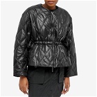GANNI Women's Shiny Quilt Jacket in Black
