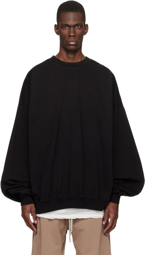 Photo: Rick Owens DRKSHDW Black Temple Hun Crewneck Sweatshirt