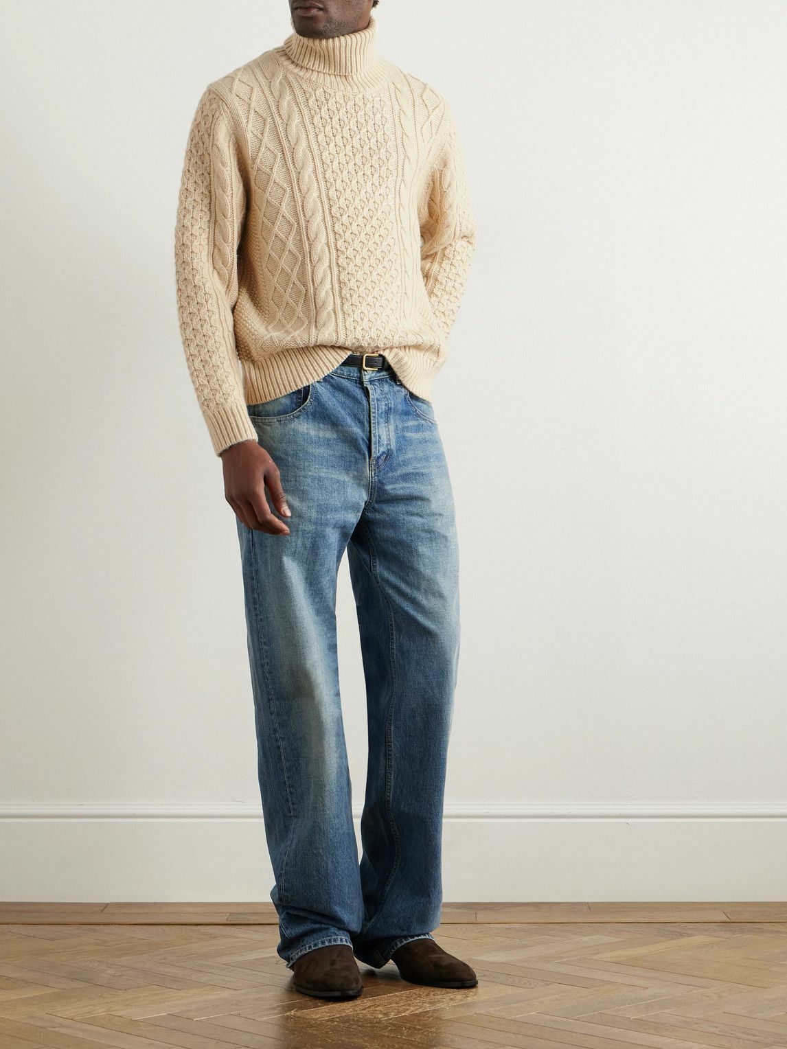 Nili Lotan - Cable-Knit Rollneck Sweater - Neutrals