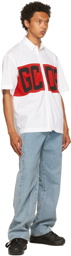 GCDS White Knit Logo Short Sleeve Shirt