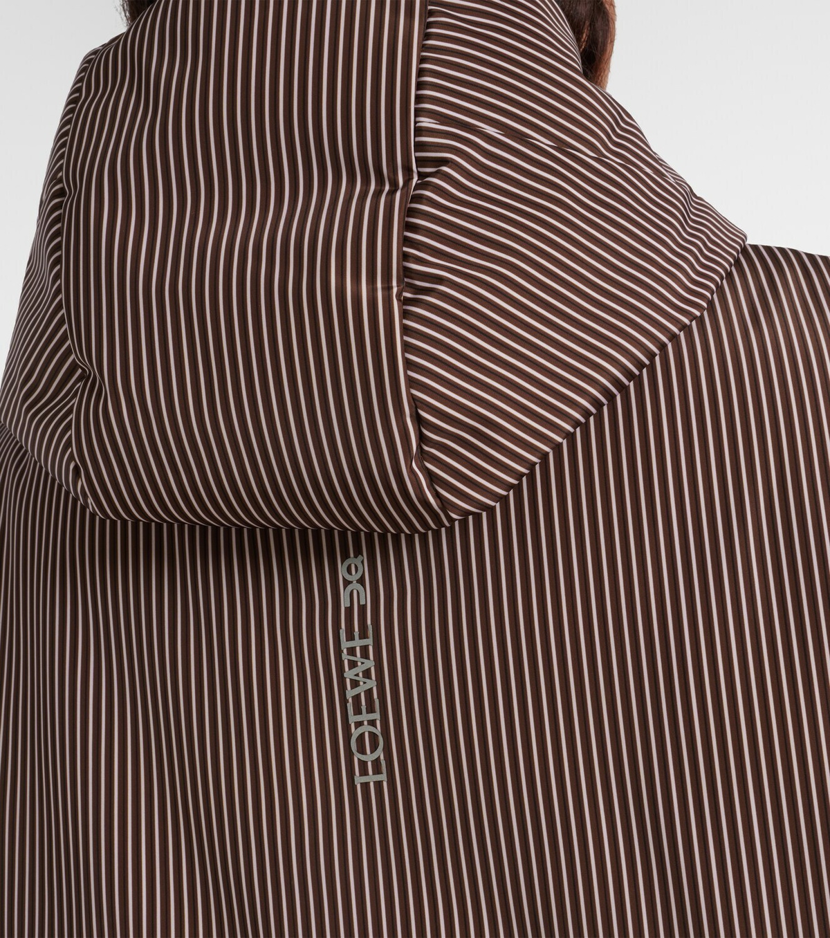 Loewe x On hooded striped puffer vest