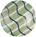 The Conran Shop Blue & Green Cross Hatch Serving Bowl