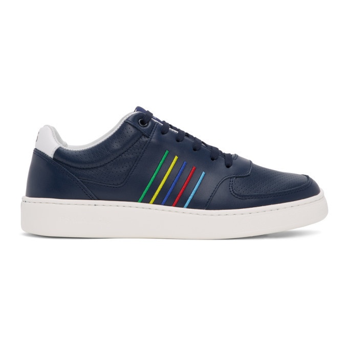 Photo: PS by Paul Smith Navy Striped Saturn Sneakers