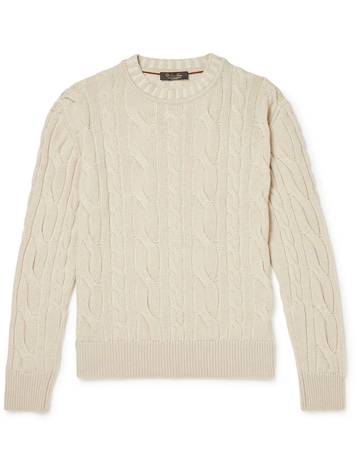 LORO PIANA - Cable-Knit Baby Cashmere Rollneck Sweater - Neutrals Loro ...