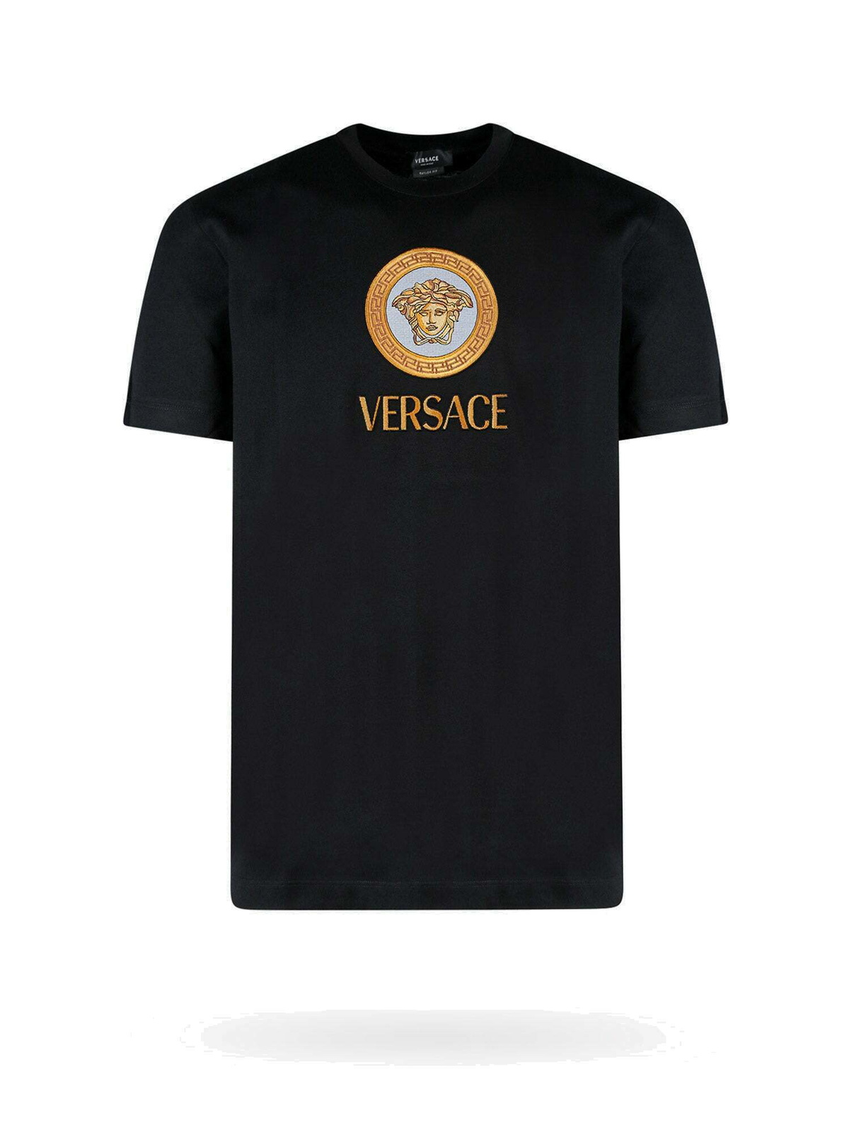 完売必至！【VERSACE】ロゴTシャツ Logo embroidery ブラック Versace T Shirt Black Mens Versace