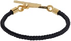 AMI Paris Black & Gold Ami de Cœur Cord Bracelet