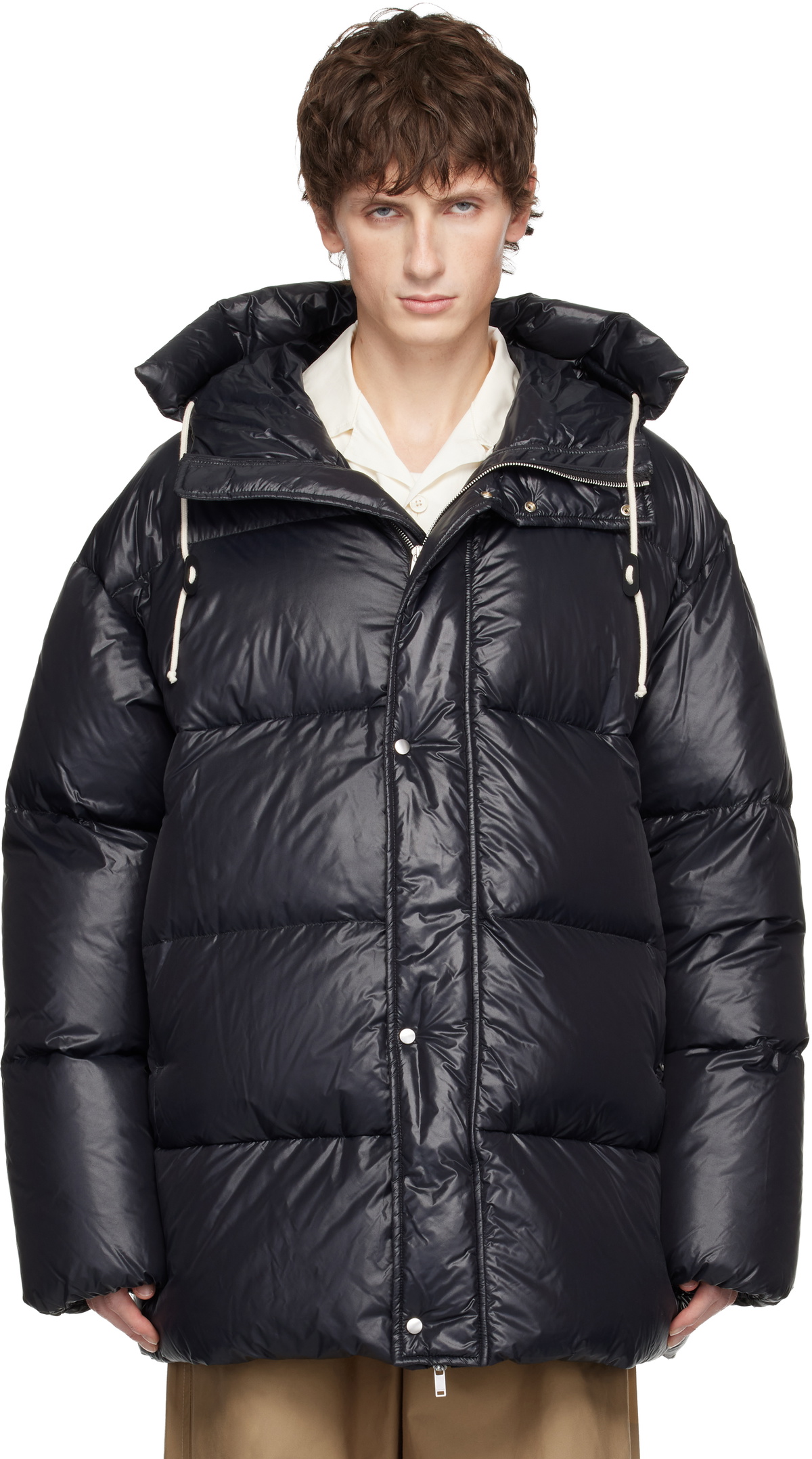 Jil Sander Black Hooded Down Jacket Jil Sander