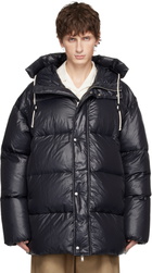 Jil Sander Black Hooded Down Jacket