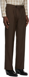 Ernest W. Baker Brown Pleated Straight-Leg Trousers
