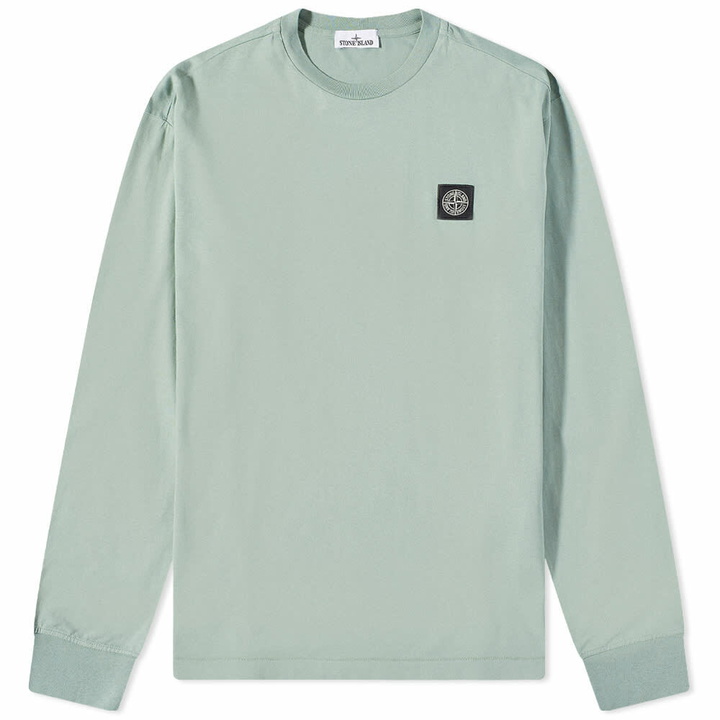 Photo: Stone Island Men's Long Sleeve Patch T-Shirt in Sage