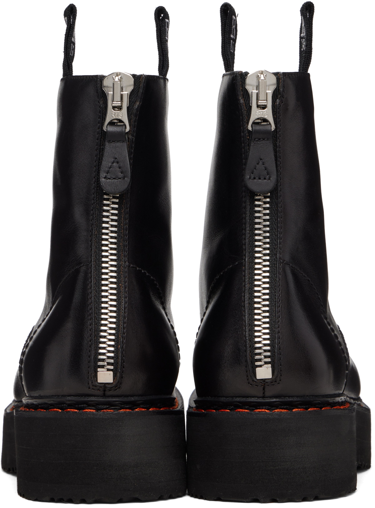 R13 Black Single Stack Boots