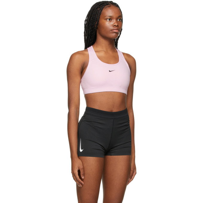nike swoosh sports bra pink