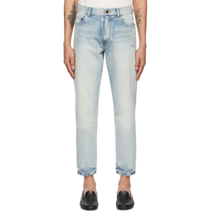 Photo: Saint Laurent Blue Carrot-Fit Jeans