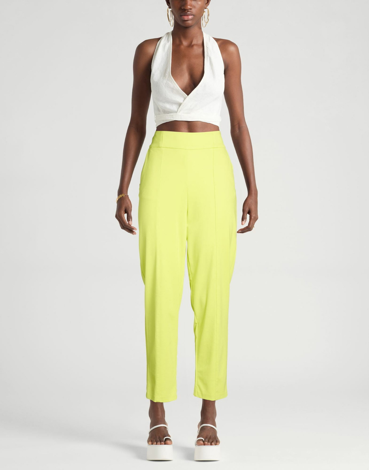 Manila Grace Womens Pants Lime in Green