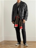 Acne Studios - Liker Distressed Leather Biker Jacket - Black