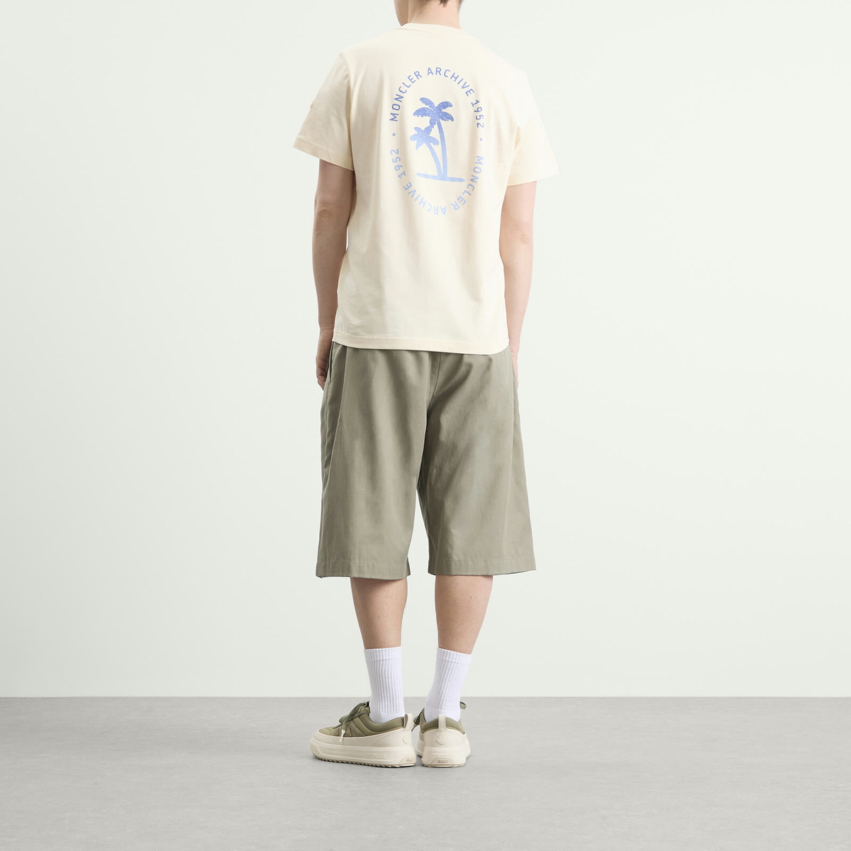 Moncler Men's Palm Logo Pocket T-Shirt in White