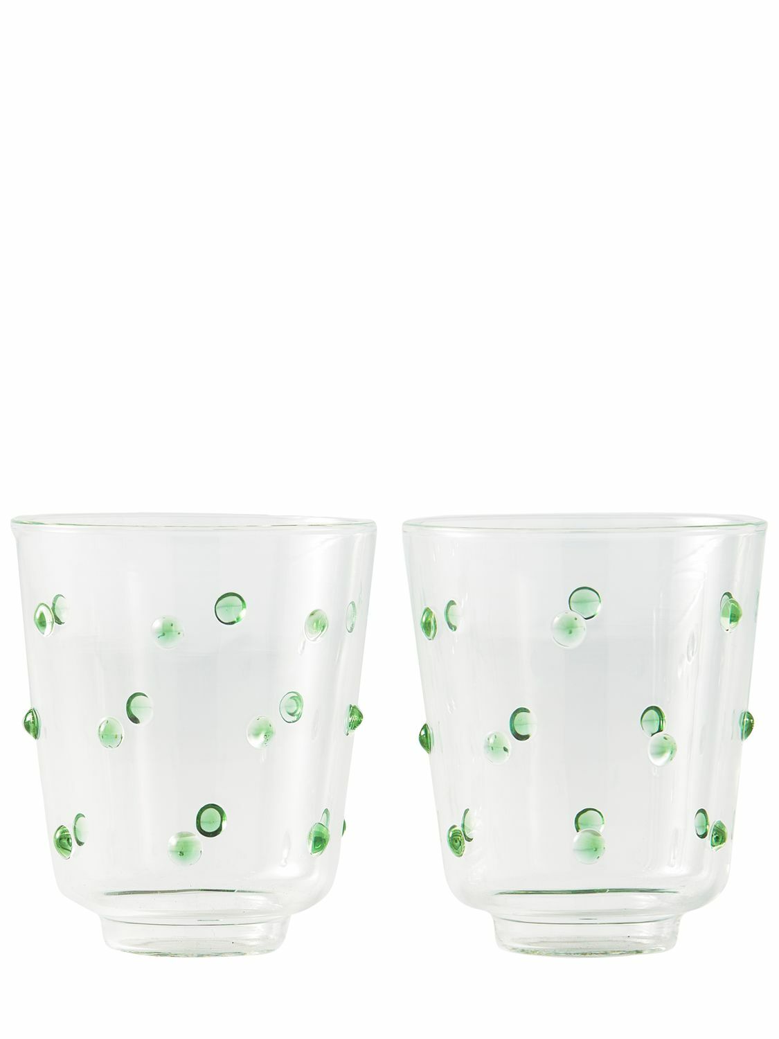 POLSPOTTEN Set Of 2 Nob Glass Tumblers