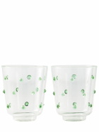 POLSPOTTEN Set Of 2 Nob Glass Tumblers