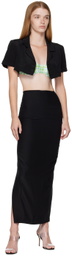 Mirror Palais Black Collared Crop Shirt