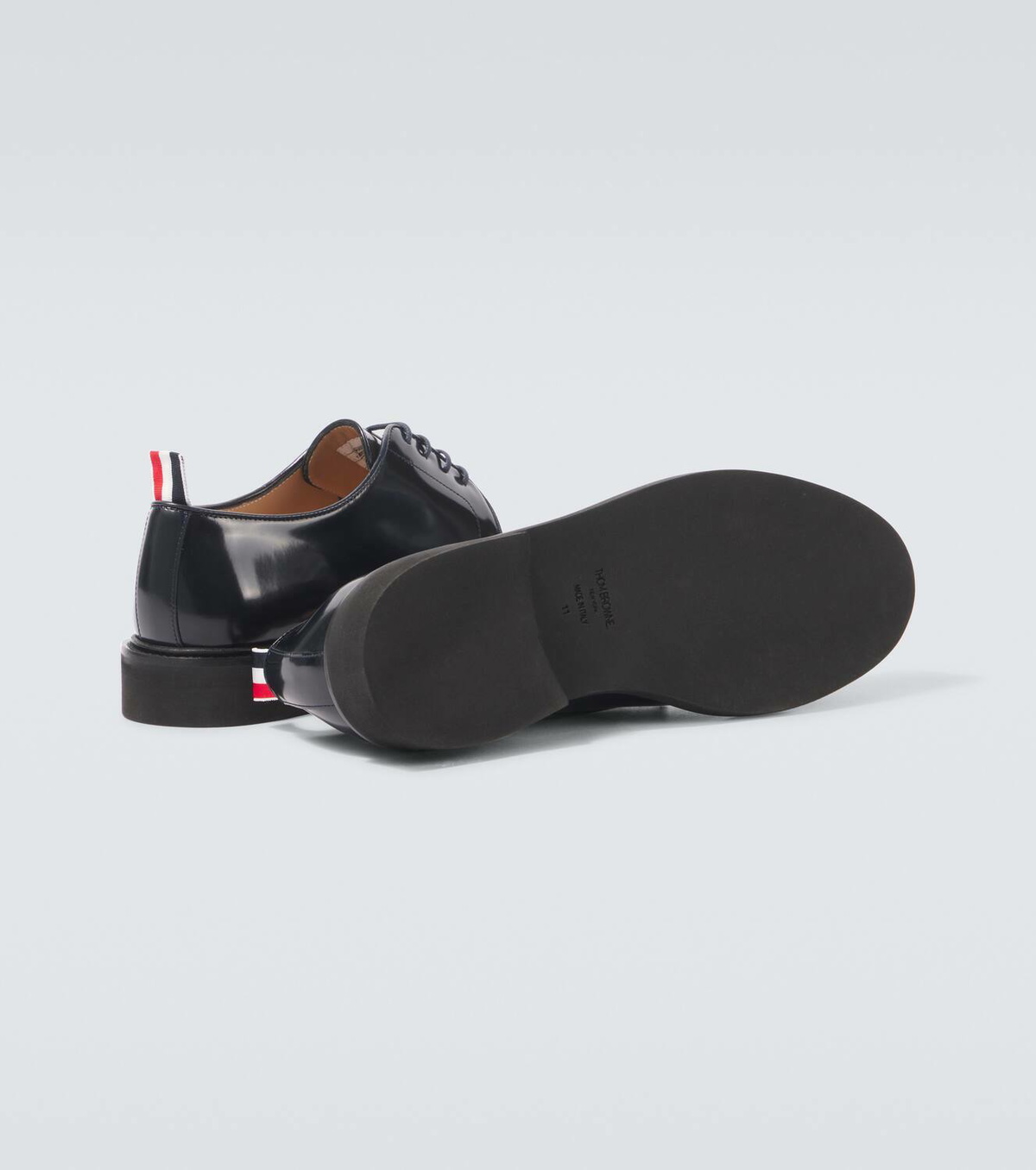 THOM BROWNE 黒 レザー 靴 THOM BROWNE ブラックレザーシューズ