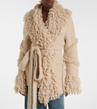 The Attico Fringed wool and cashmere-blend cardigan