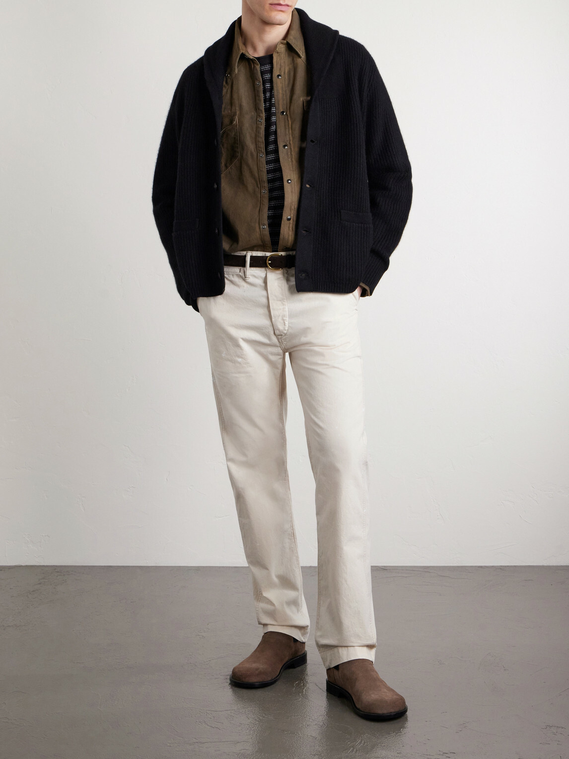 RRL - Shawl-Collar Cashmere Cardigan - Black