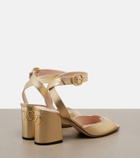Valentino Garavani Fawcette metallic leather sandals