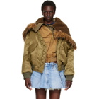 August Barron Khaki Triple Bomber Jacket