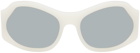 Salvatore Ferragamo White Round Sunglasses