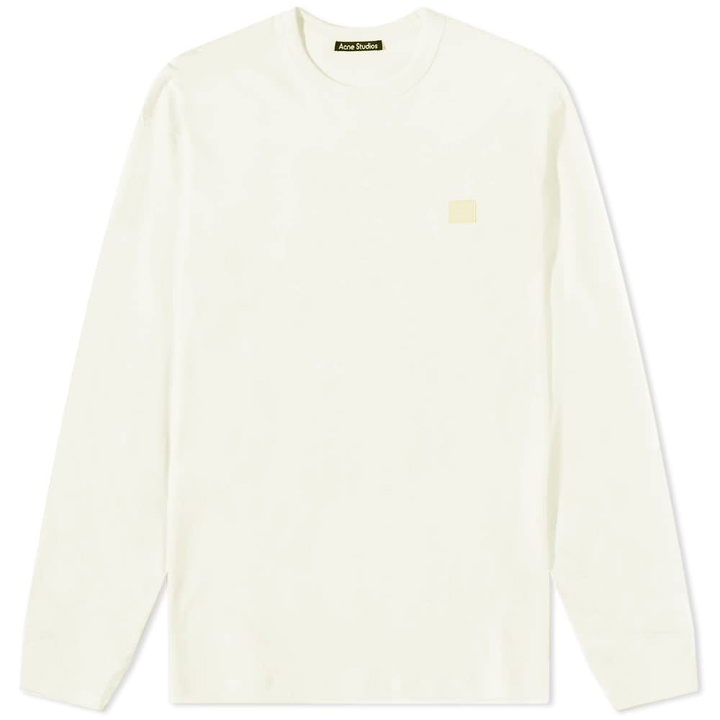 Photo: Acne Studios Men's Long Sleeve Eisen Face T-Shirt in Vanilla Yellow