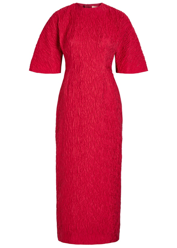 Photo: Roksanda Falah Cloqué Midi Dress Red