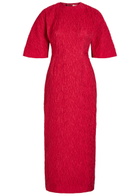 Roksanda Falah Cloqué Midi Dress Red