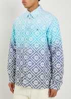 Casablanca Logo-monogrammed Woven Overshirt Blue