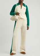 Casablanca Logo Wide-leg Wool-blend Trousers Green