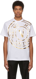 Versace Jeans Couture White & Gold V-Emblem T-Shirt