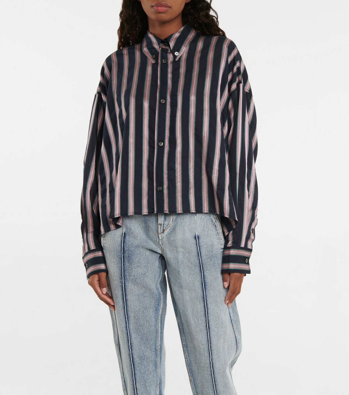 Marant Etoile Alanis striped cotton-blend shirt