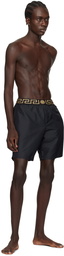 Versace Underwear Black Greca Border Swim Shorts