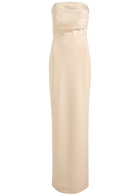 Solace London Afra Strapless Stretch-crepe Gown Cream