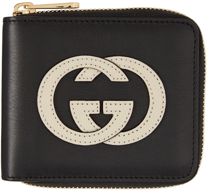 Photo: Gucci Black & Off-White GG Basic Wallet