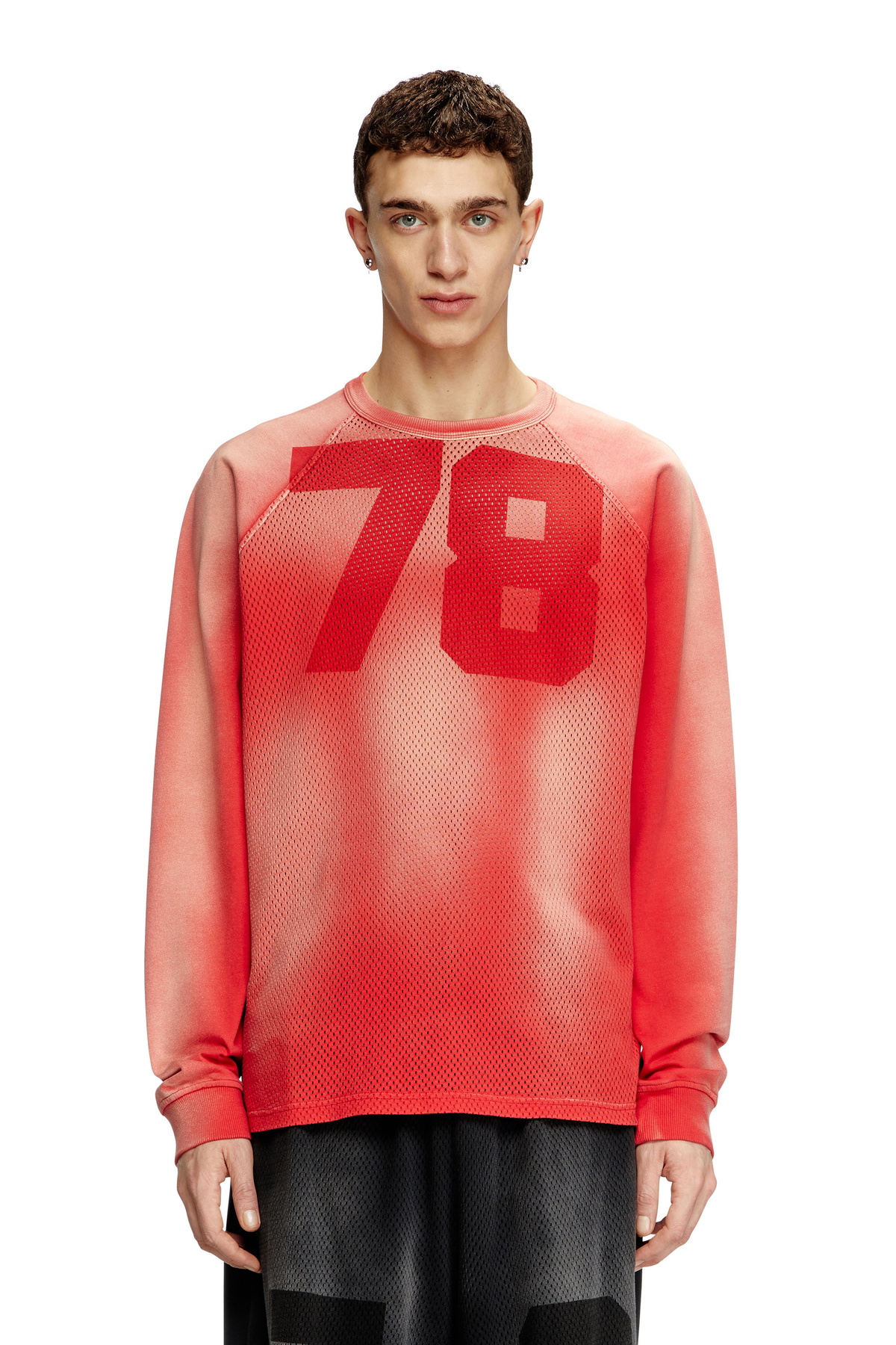 Diesel Faded long-sleeve T-shirt with mesh front - T-Shirts