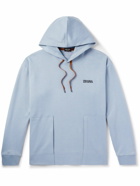 Zegna - Logo-Embroided Cotton-Jersey Hoodie - Blue