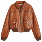 Acne Studios Women's Loroma Leather Bomber Jacket in Tobacco Brown