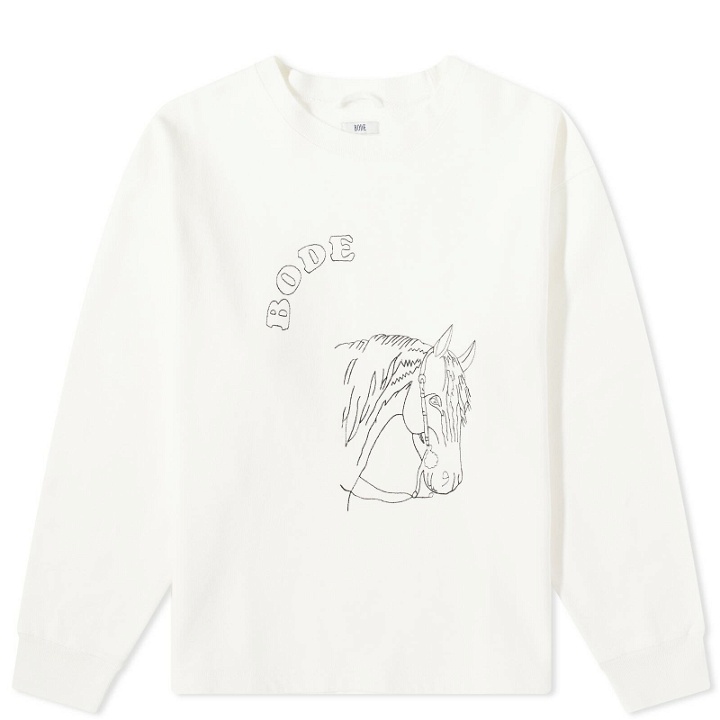 Photo: Bode Men's Embroidered Pony Sweatshirt in Cream