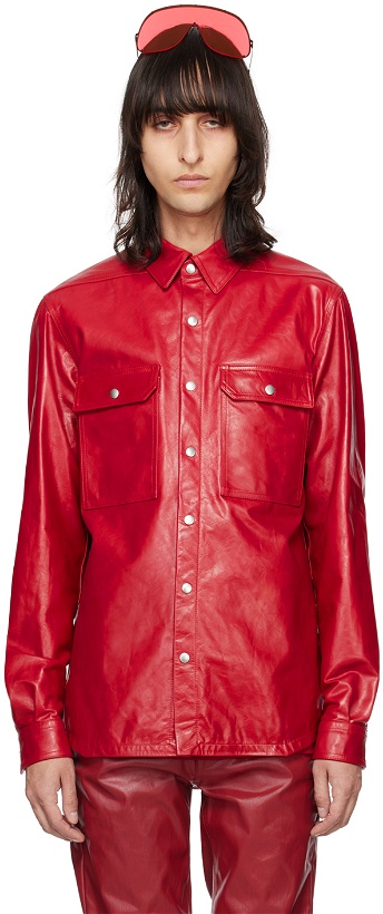 Photo: Rick Owens Red Outershirt Leather Jacket