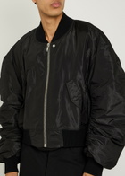 Rick Owens Secchia Silk Bomber Jacket Black