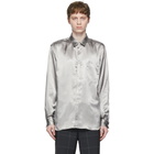 Comme des Garcons Homme Plus Silver Sputter Finish Satin Shirt